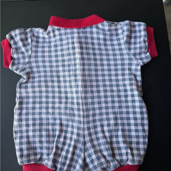 Vintage Specialty Baby Plaid Baby Baseball Romper - Picture 5 of 5